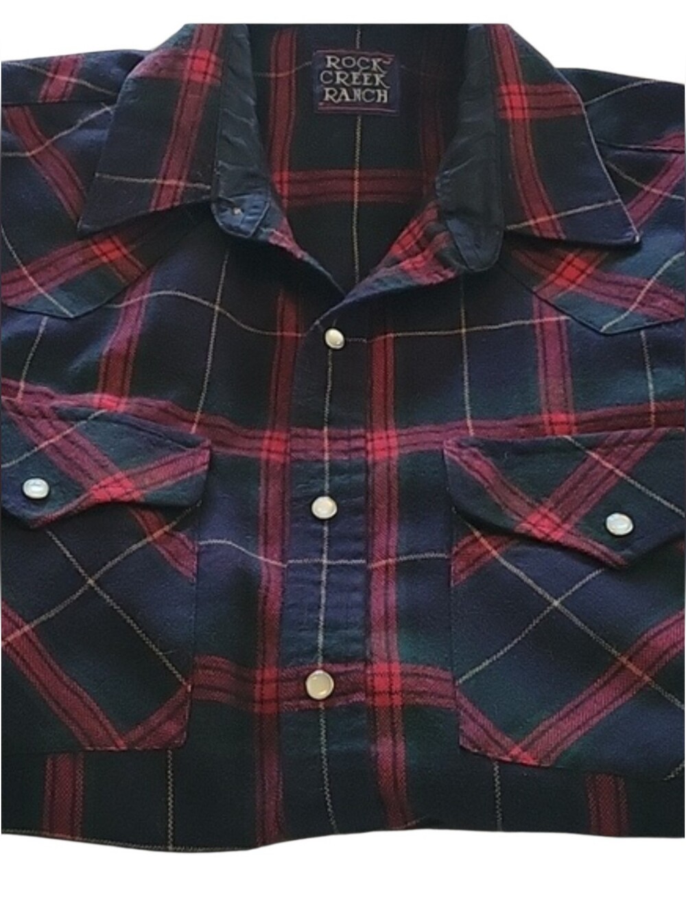 Vintage Rock Creek Ranch Pearl Snap Flannel Size Medium